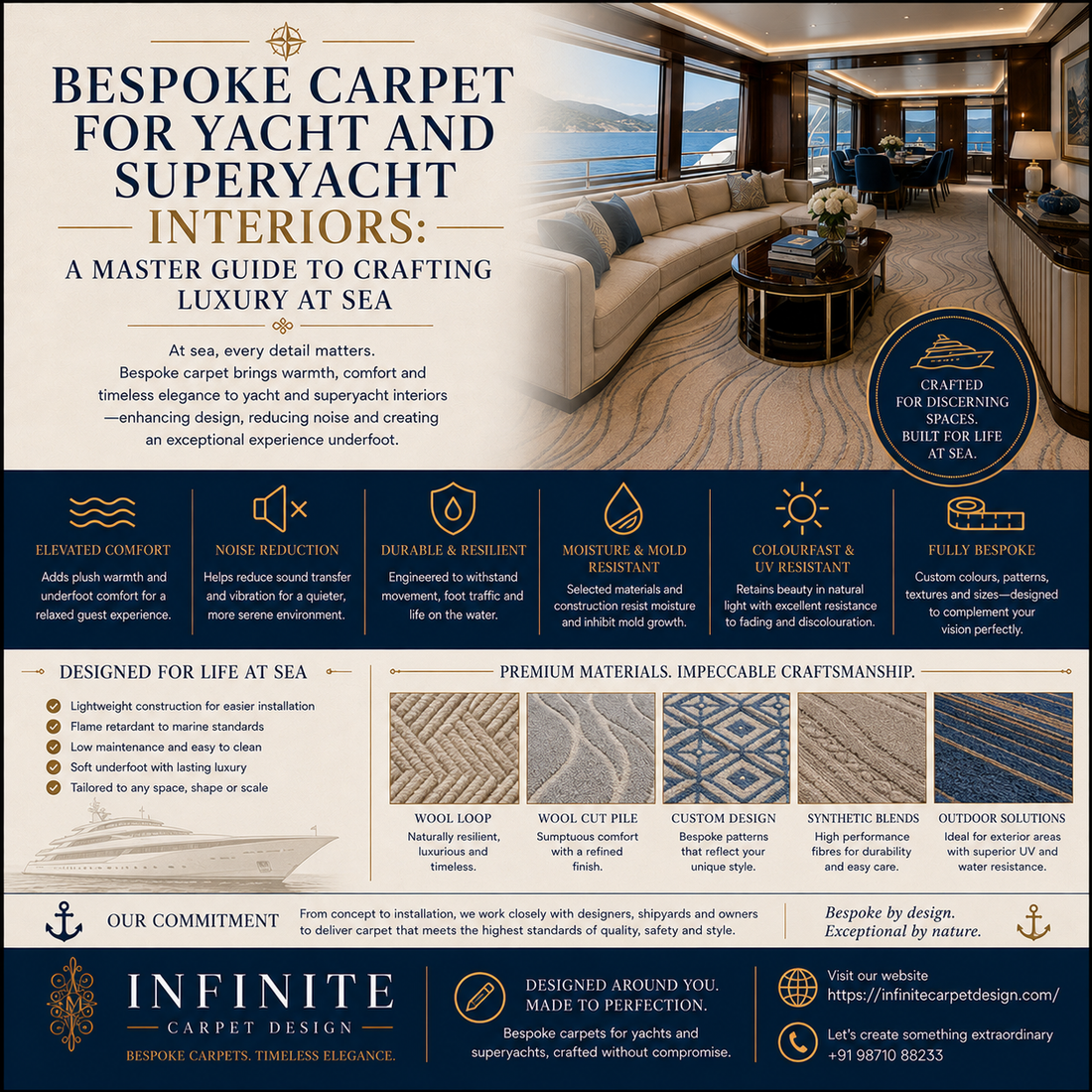 BESPOKE CARPET FOR YACHT AND SUPERYACHT INTERIORS: A MASTER GUIDE TO CRAFTING LUXURY AT SEA