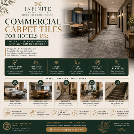 Commercial Carpet Tiles for Hotels UK Contract-Grade Performance, Meeting-Room to Corridor