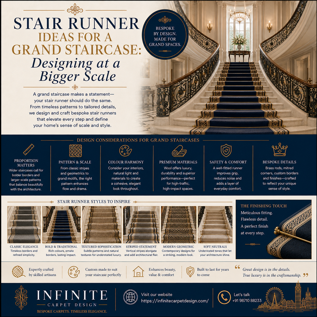 Stair Runner Ideas for a Grand Staircase: Designing at a Bigger Scale