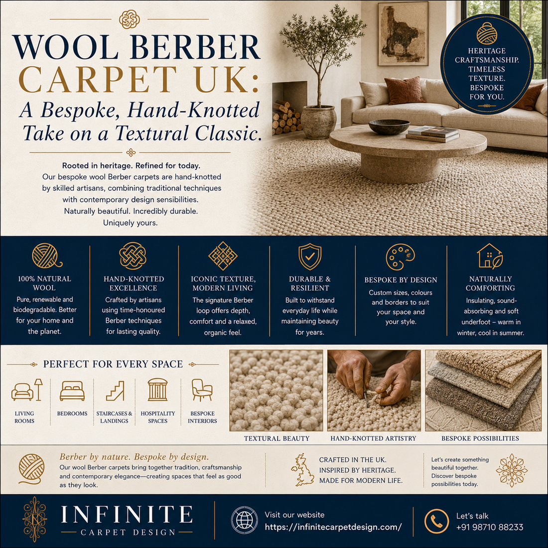 Wool Berber Carpet UK: A Bespoke, Hand-Knotted Take on a Textural Classic